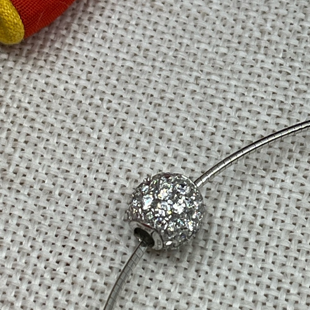 925 Sterling Silver QVC Epiphany Diamonique Pavé Bead Necklace - Picture 6 of 16